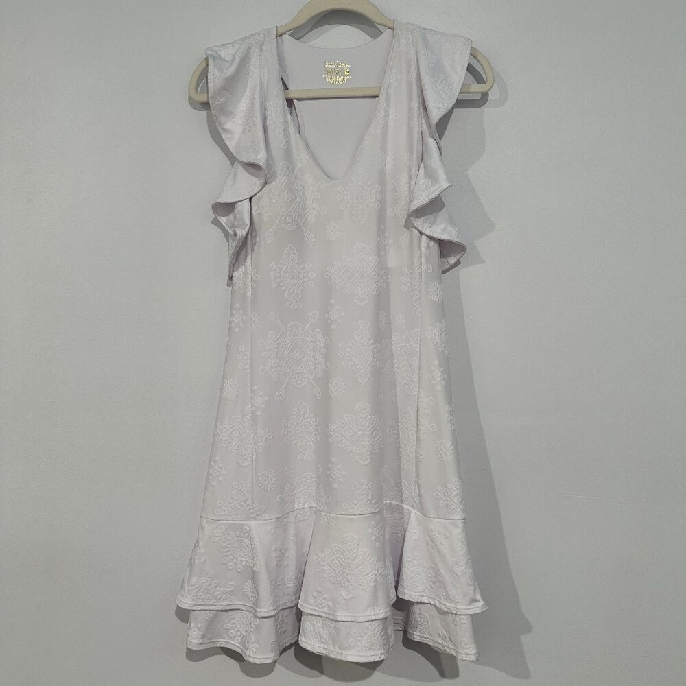 Lilly Pulitzer Rally Tennis Dress Women White UPF 50+ Mini Luxletic Athletic